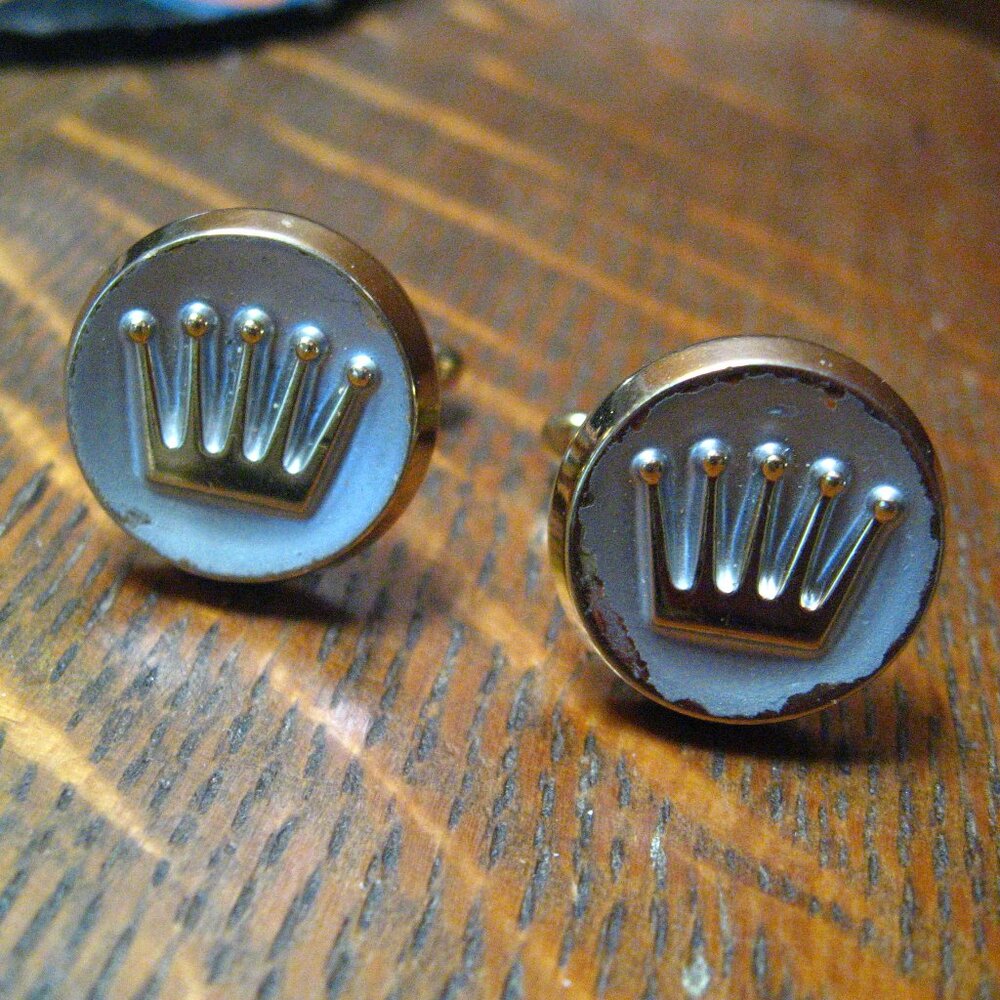 Mid Century Modern 1960's Crown Design Cufflinks